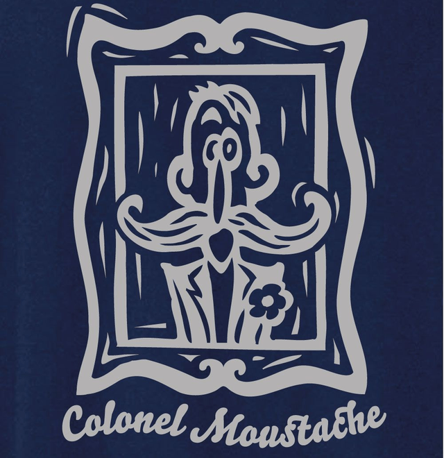 Tee Shirt "Colonel Moustache" Homme Marine