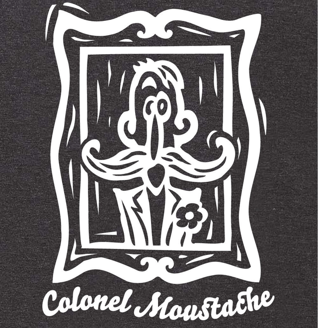 Tee Shirt "Colonel Moustache" Homme Gris Chiné Foncé