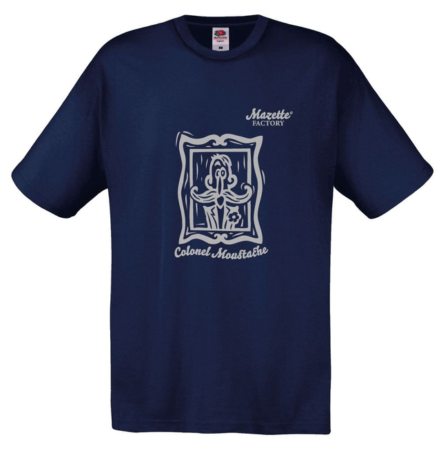 Tee Shirt "Colonel Moustache" Homme Marine