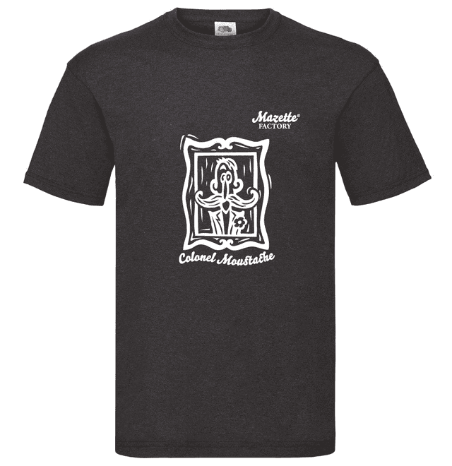 Tee Shirt &quot;Colonel Moustache&quot; Homme Gris Chiné Foncé