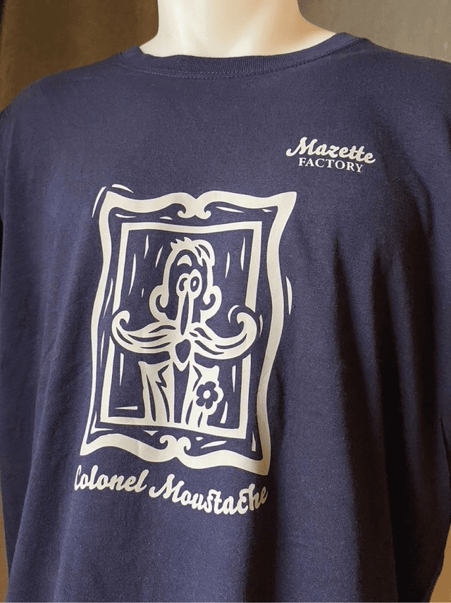 Tee Shirt &quot;Colonel Moustache&quot; Homme Marine